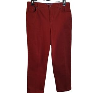 Rust Gloria Vanderbilt Amanda Ankle Jeans w/ Stretch High Waist sz 14 Petite